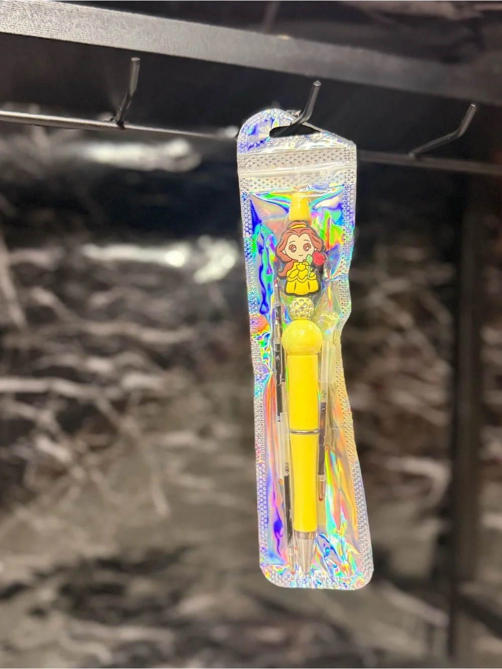Belle from Beauty and the Beast Focal Bead Pen Black and Blue Ink